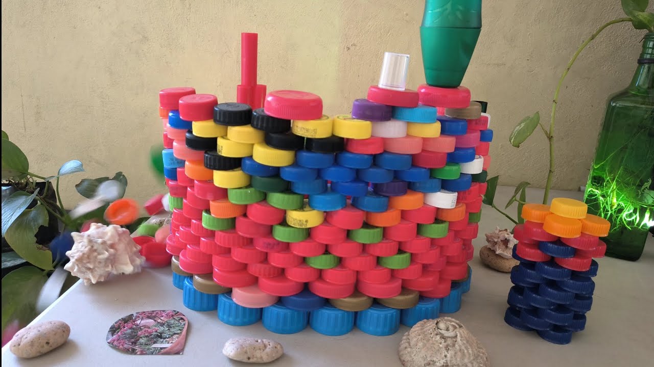 (V. Rápida)🏃IMAGINACIÓN,CREATIVIDAD,JUEGOS fortaleza de tapas de plástico taparoscas, CREACIONES⚒️⛏️