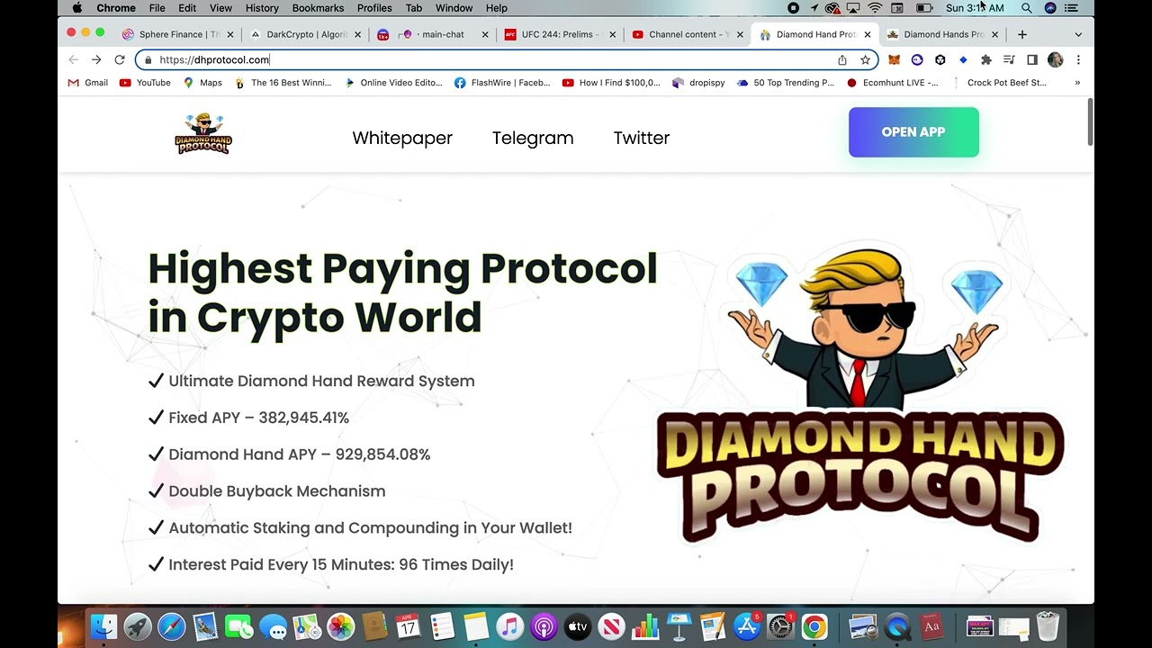 Diamond Hand Protocol | Earn Up To 929,854.08% APY | Hold Longer, Earn More