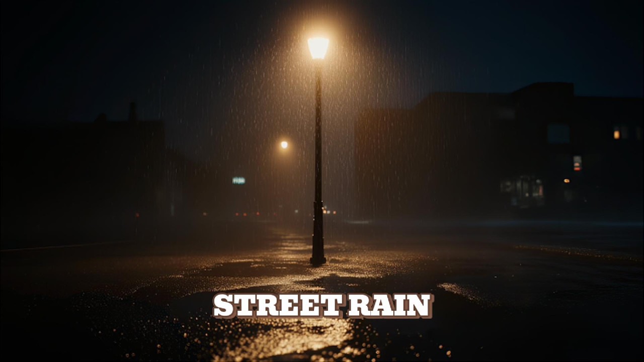 Rain Under a Lonely Streetlight 🌧️|10 hours | No Ads| Night Ambience for Deep Sleep & Focus