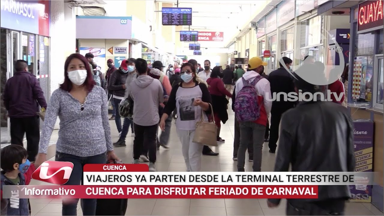 Viajeros ya parten desde la Terminal Terrestre de Cuenca por feriado de Carnaval