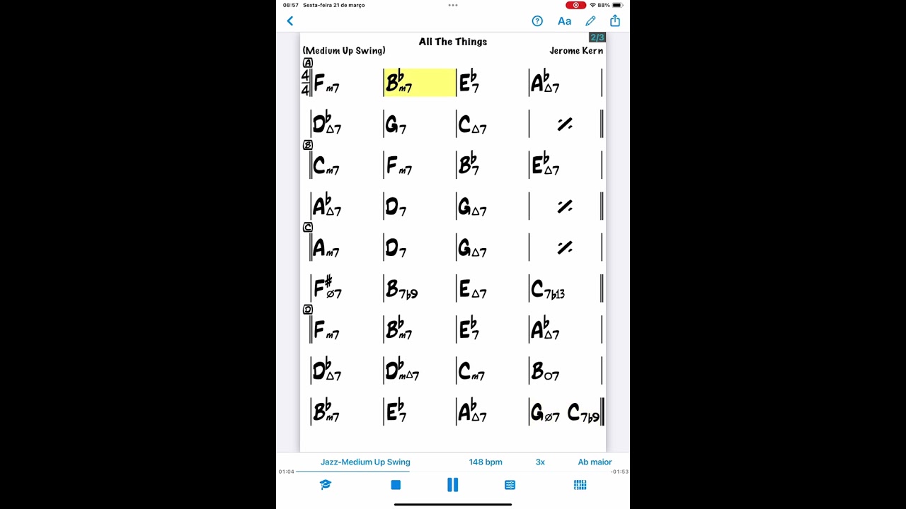 All The Things You Are - TREINAMENTO DE INTERVALOS (3M & 3m)