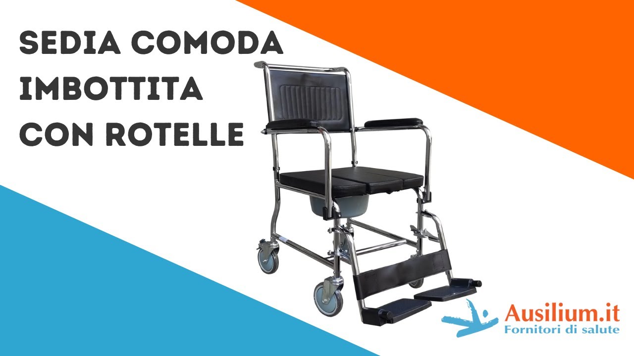 Sedia comoda imbottita con rotelle - Ausilium