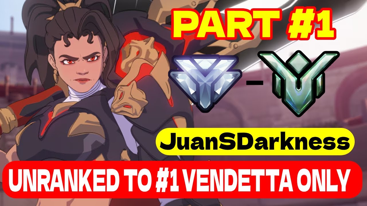 Unranked to #1 VENDETTA only Overwatch 2 Part #1 Diamond to Masters