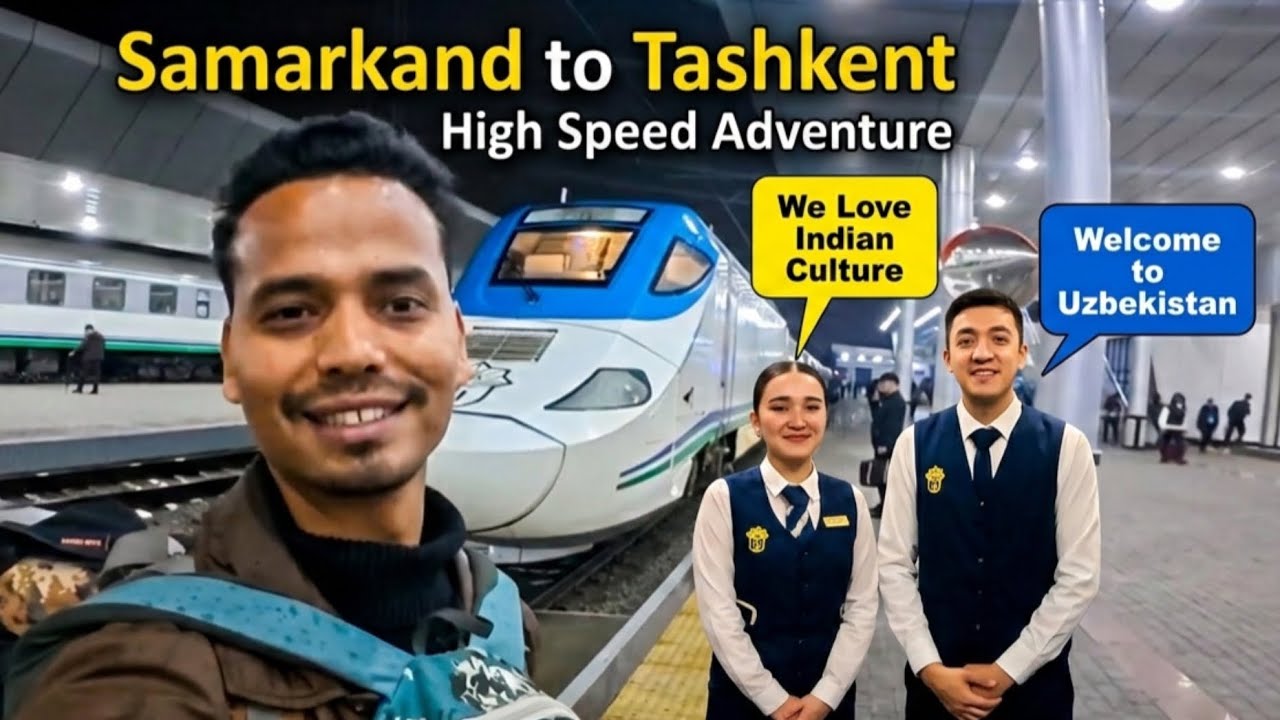 MY FIRST BULLET TRAIN JOURNEY | BEST HOSTEL IN SAMARKAND