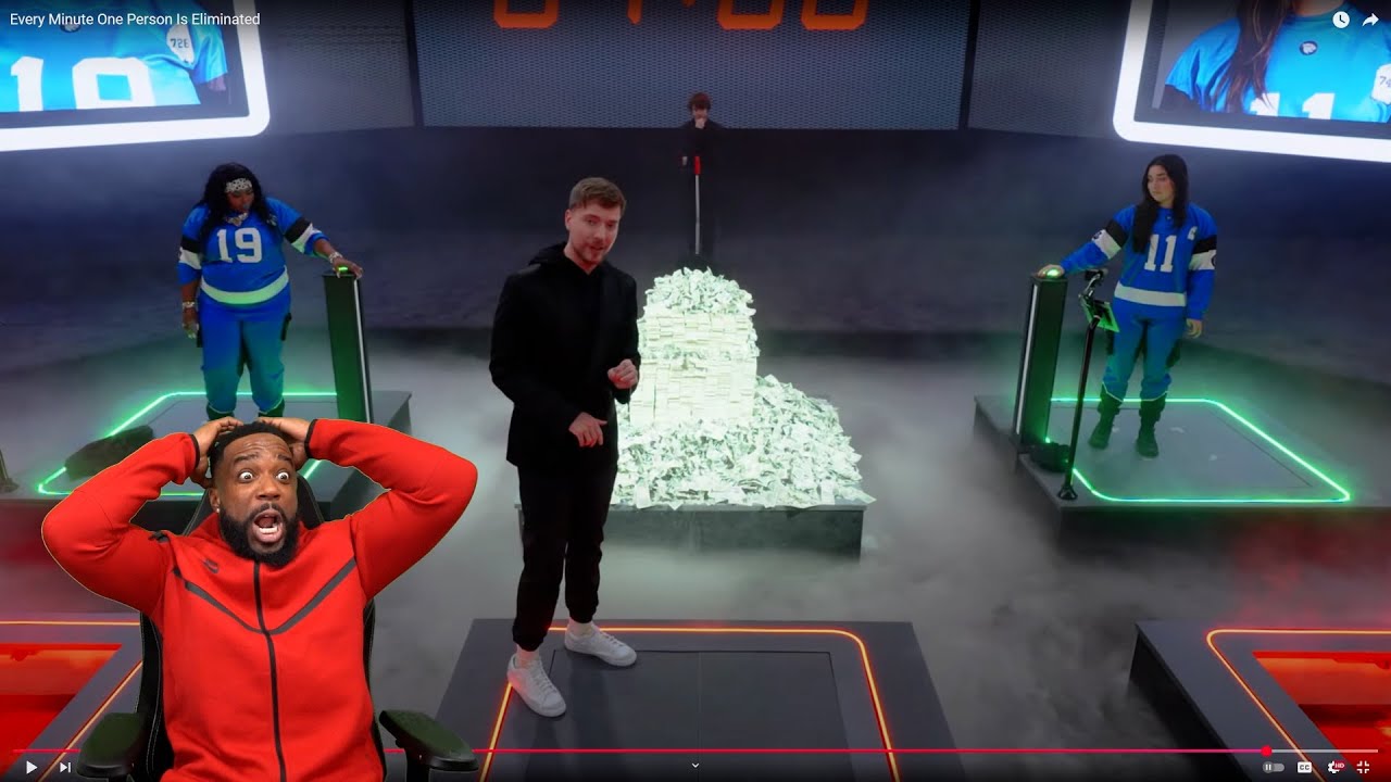 Mr. Beasts Every Minute One Person Is Eliminated *BEAST GAMES BONUS* For $500k!  Reaction