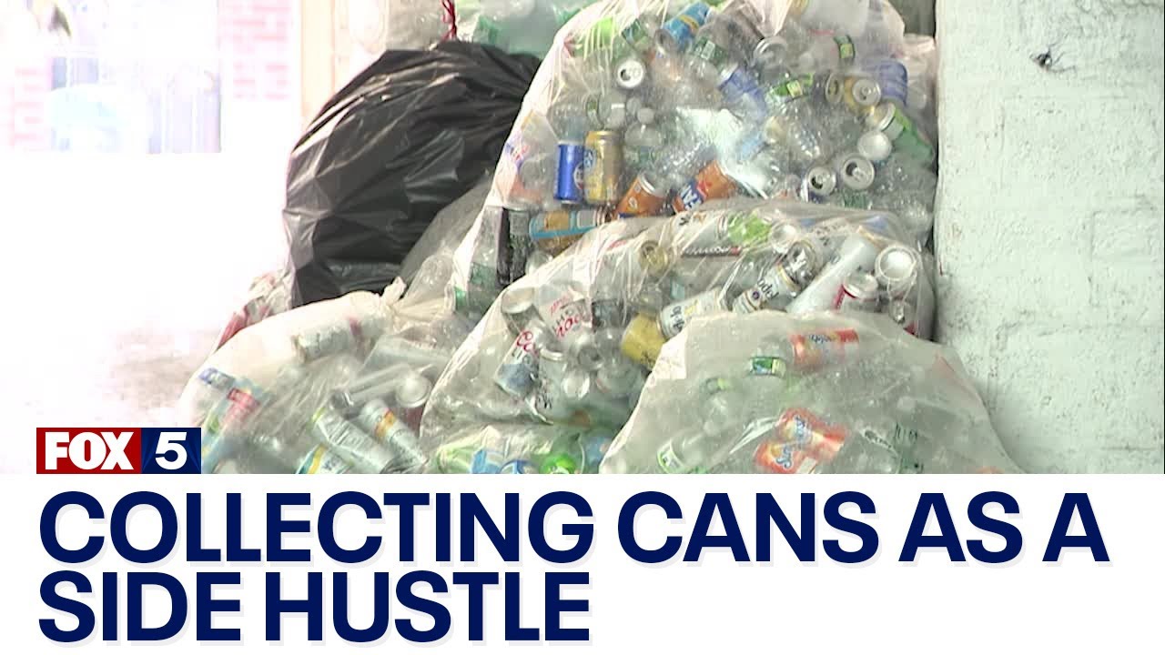 Collecting cans as a side hustle