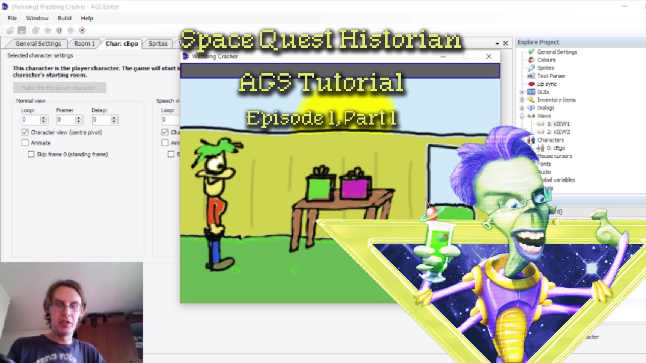 Adventure Game Studio Tutorial Episode 1, Part 1: Basics, Backgrounds and Sprites