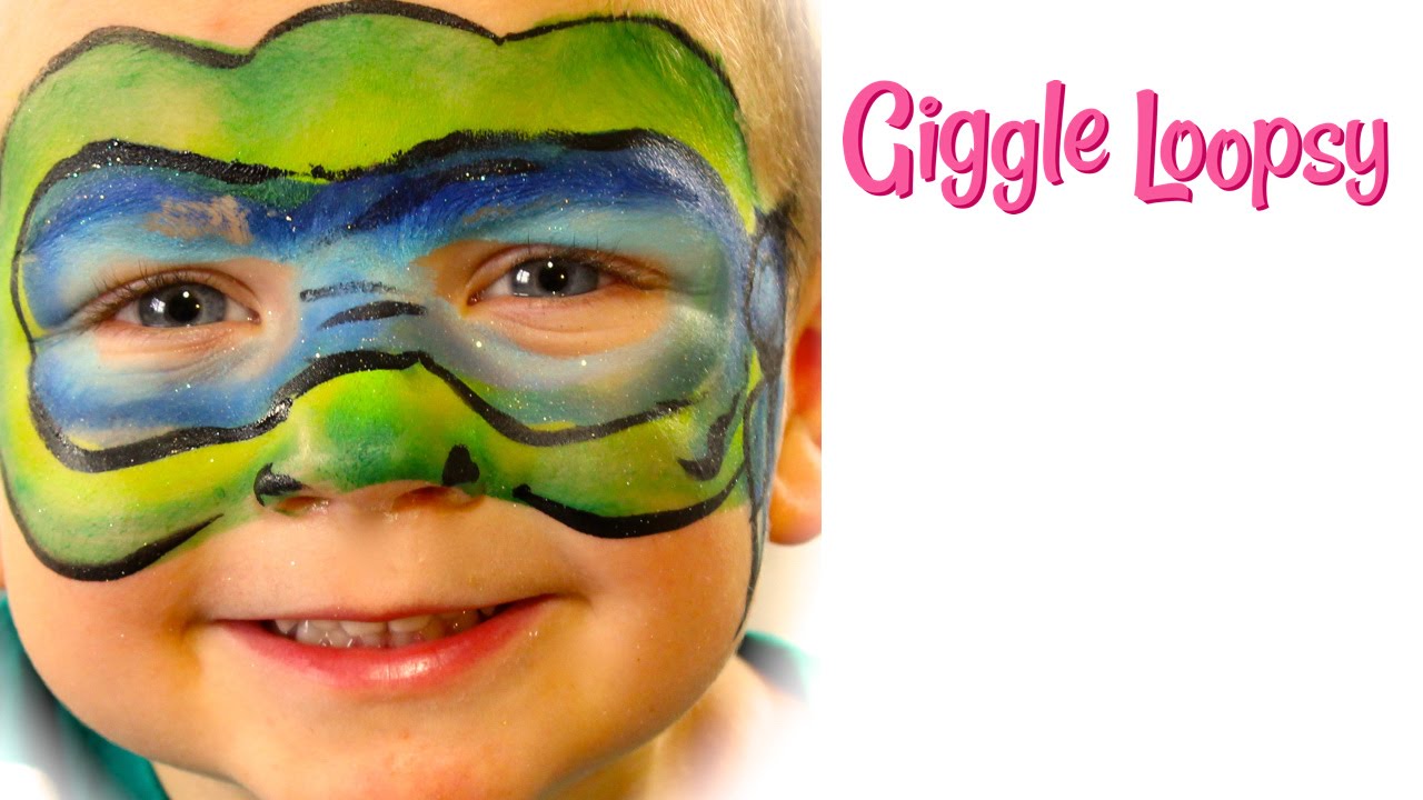 One Stroke Ninja Turtle Face Paint Tutorial by Giggle Loopsy