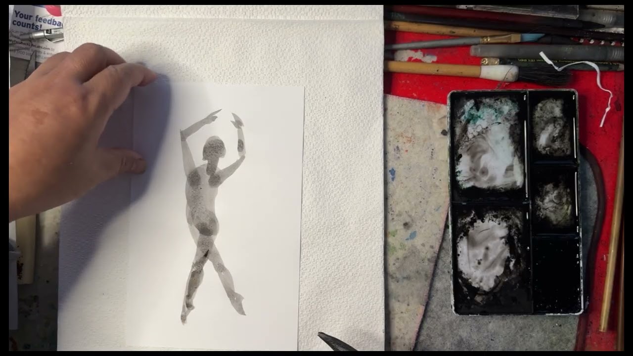 水墨动态人物速写 Dynamic figure sketch by ink  #drawing #portrait  #sketch  #artwork  #ink #figure 26.01.08
