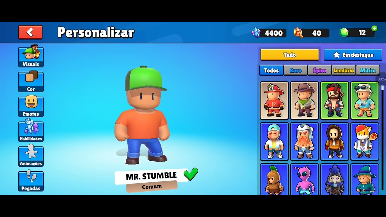 Jogando stumble guys