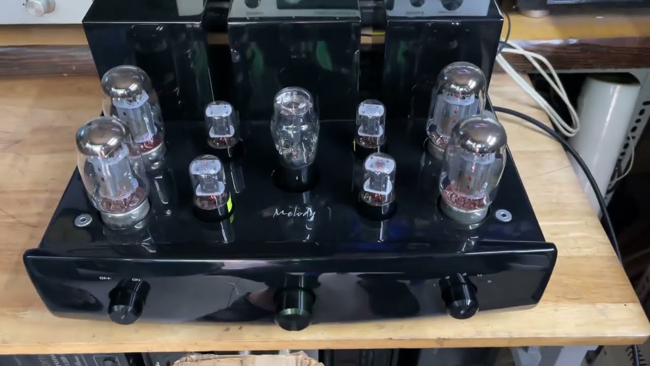Amply đ&egrave;n Melody n&acirc;ng cấp 4quả 6sn7 ch&acirc;u &Acirc;u (test)