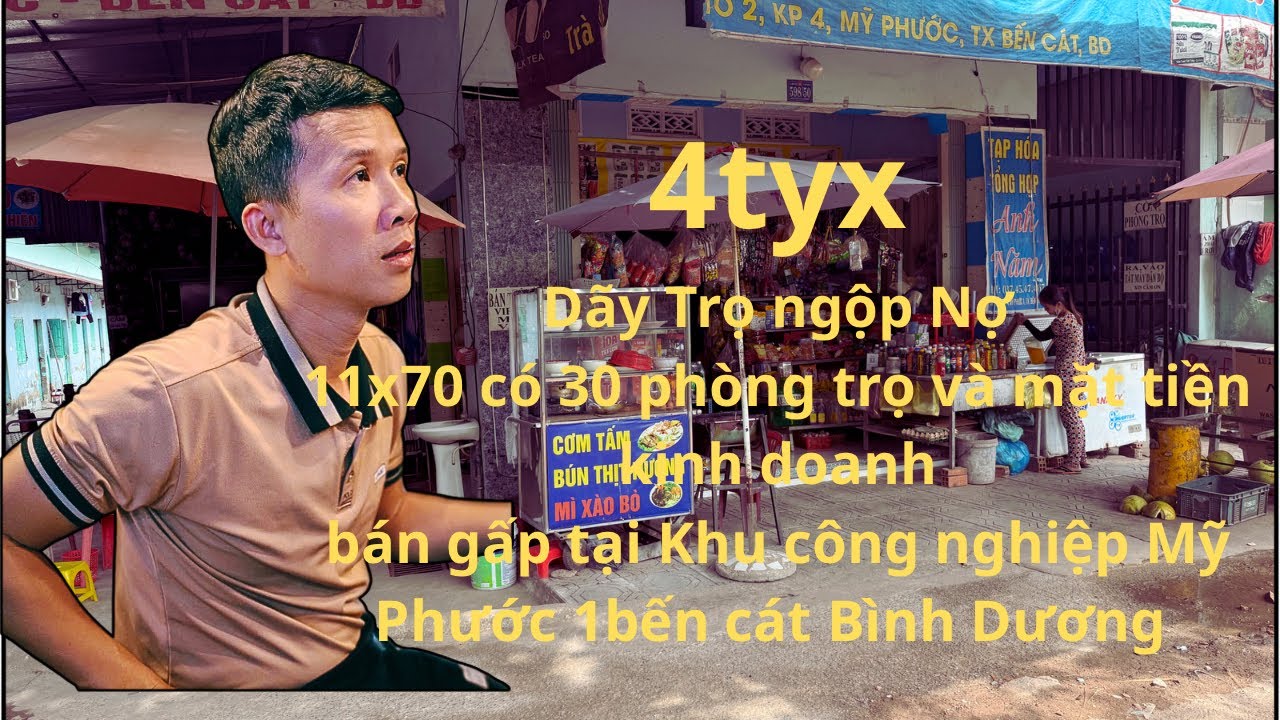Bán dãy trọ 11x70 thu30 tr tháng mặt tiền kinh doanh sát công ty kcn Mỹ Phước 1 bd giá như đất 4tyx