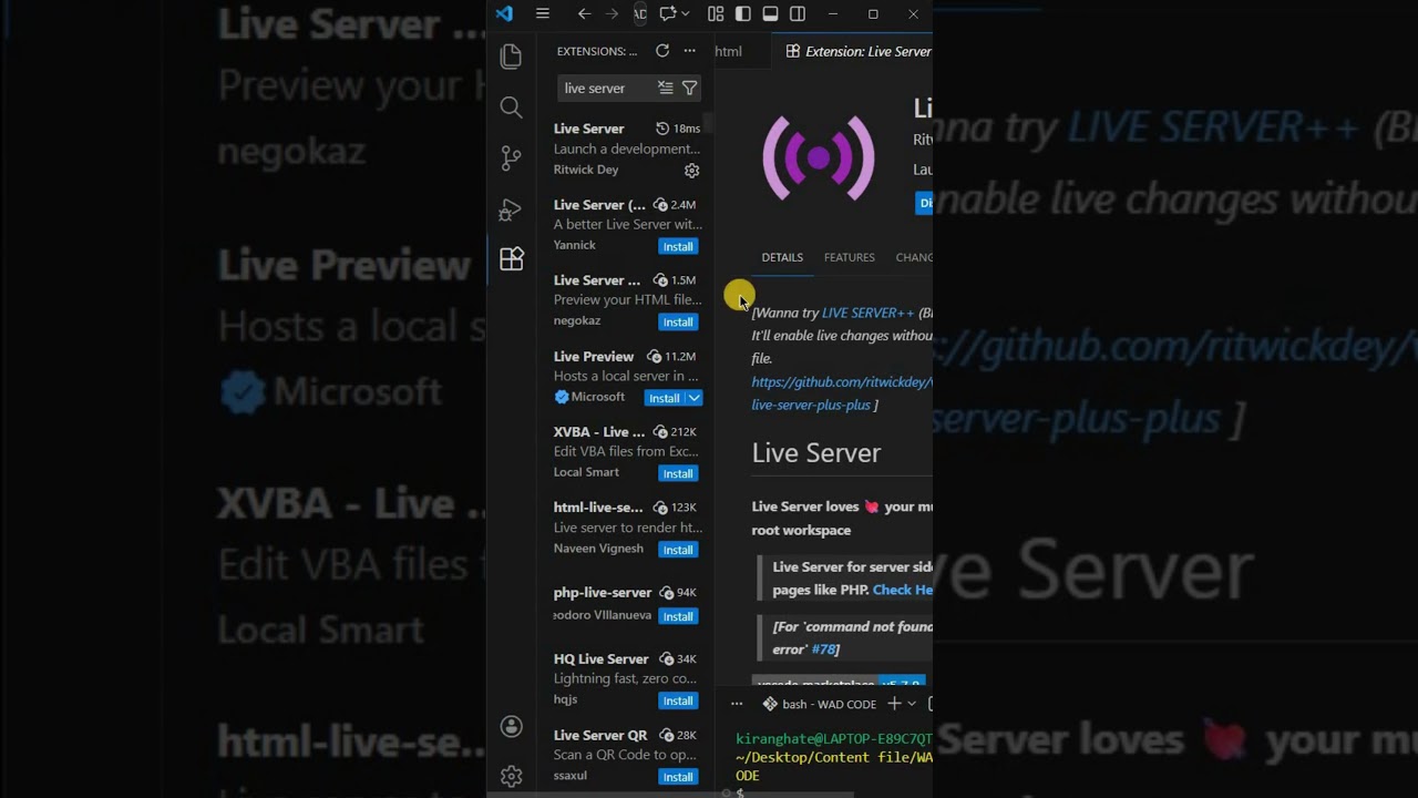 How to Install LiveServer in #vscode | Live Server in VS Code | Live Server in VS Code(Step-by-Step)