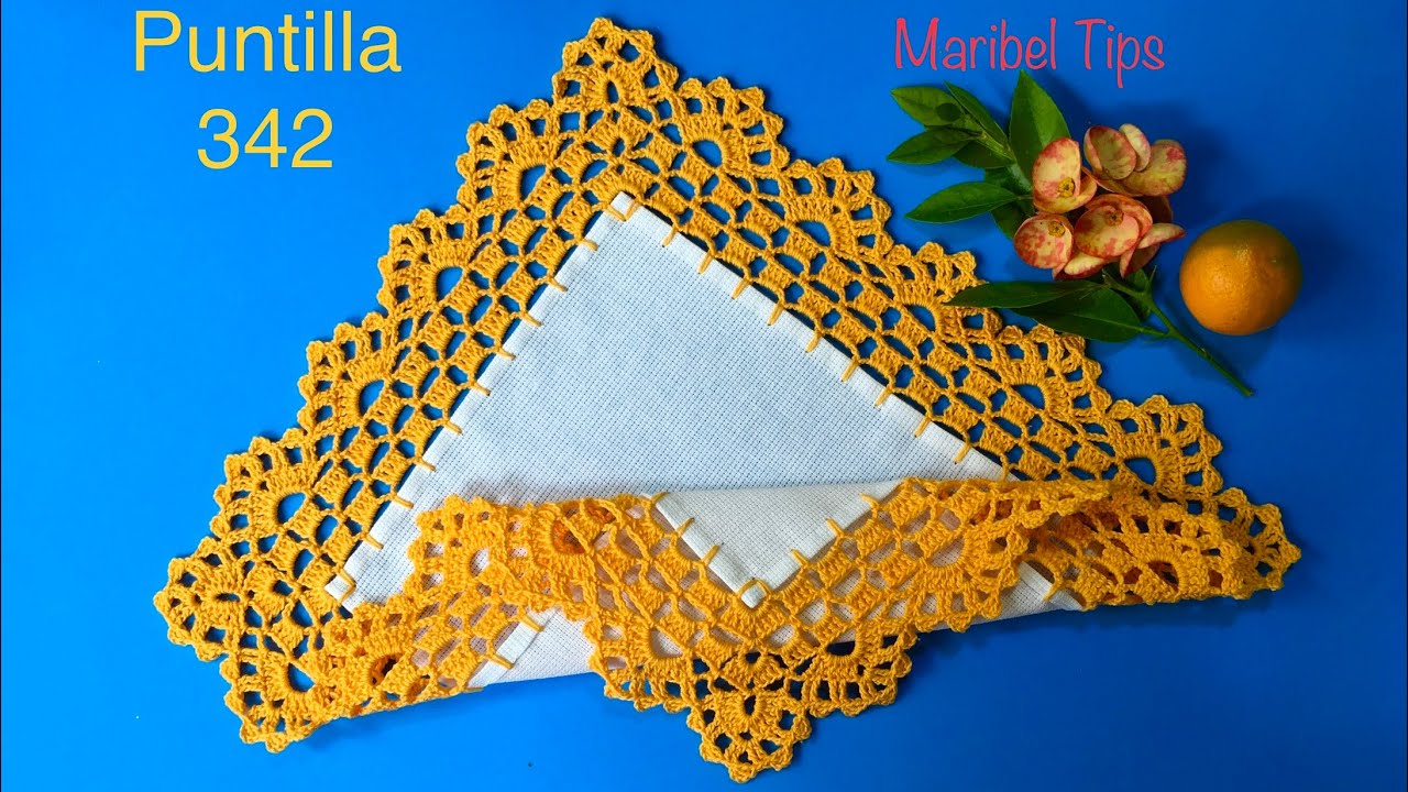 💢¡ GENIAL !💢APRENDEREMOS A TEJER PUNTILLA GRANDE PARA MANTEL🧡PUNTILLA 342 DE VUELTA Y VUELTA