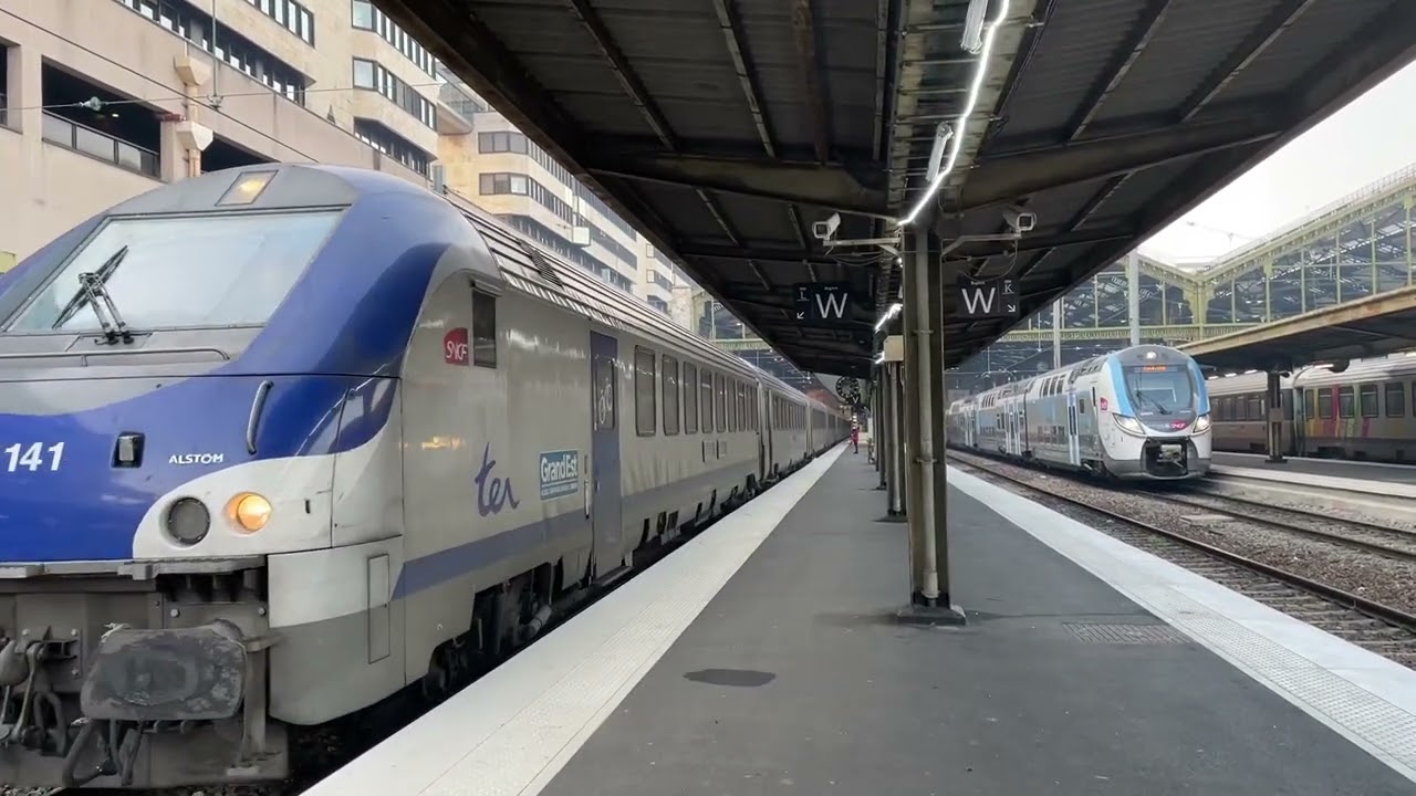 D&eacute;part d&rsquo;une Rame Corail R&eacute;versible (B5uxh + BB 26000R) TER Grand Est