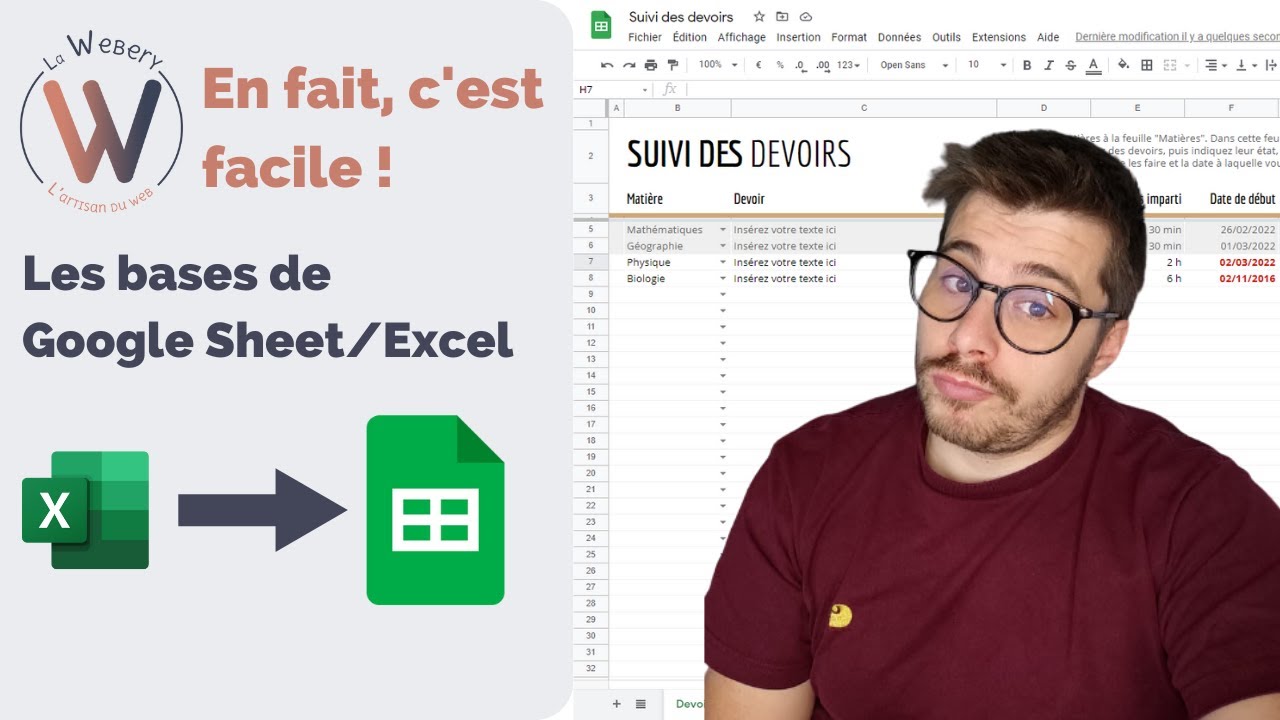 Introduction à Google Sheet   l'alternative à Excel