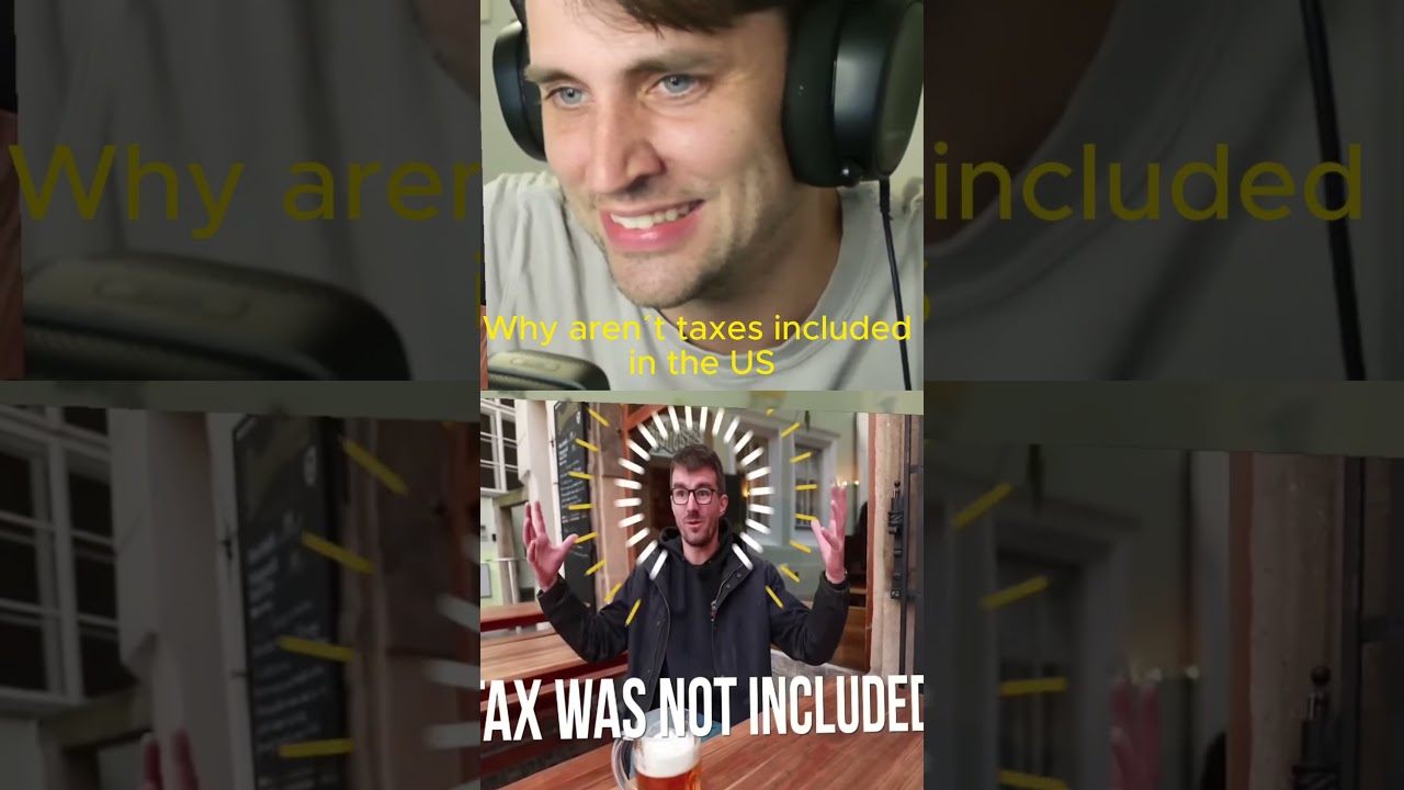 American reacts to why taxes are included in Europe #shorts #reaction #comedy #taxes