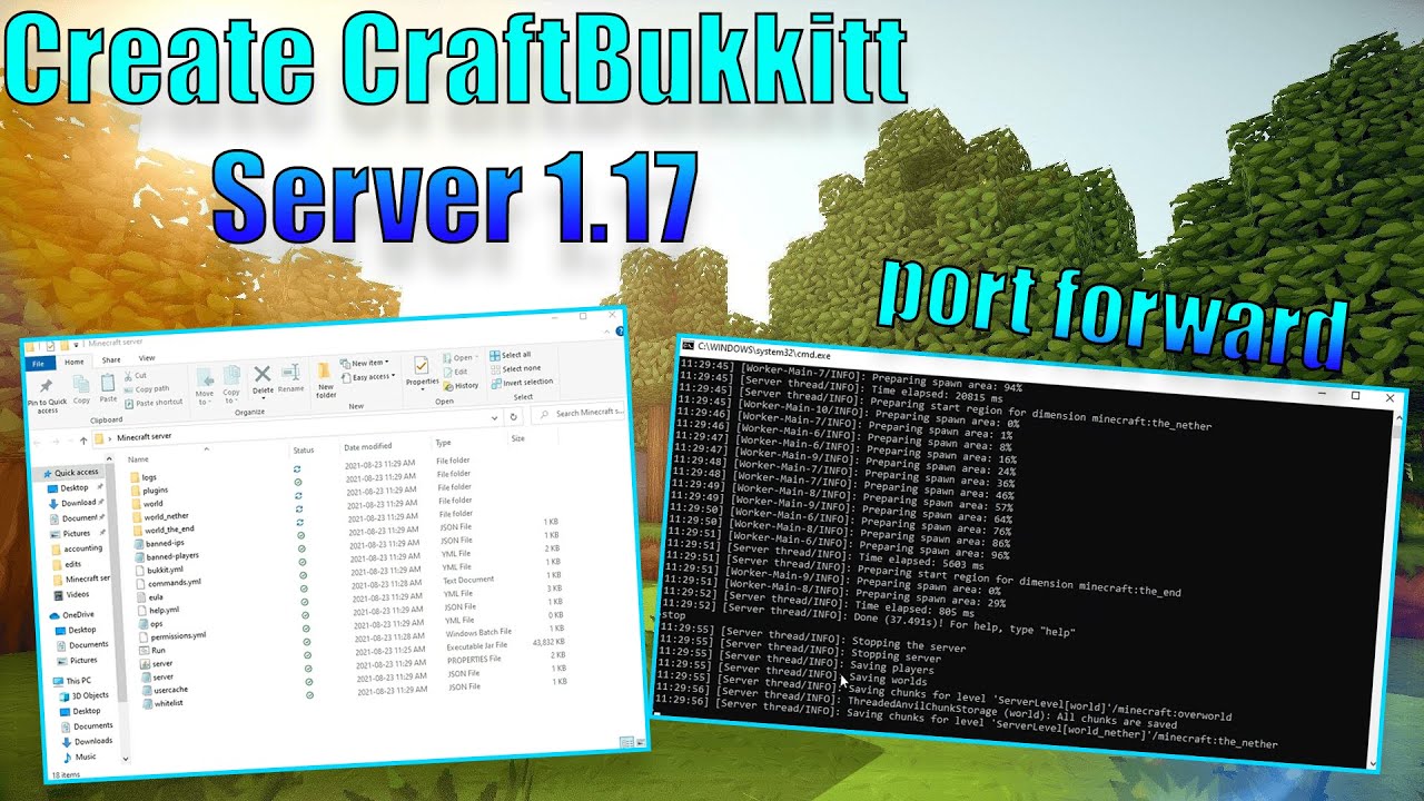 How To Make A CraftBukkit Server For Minecraft 1.17 & Port forward Simplified!
