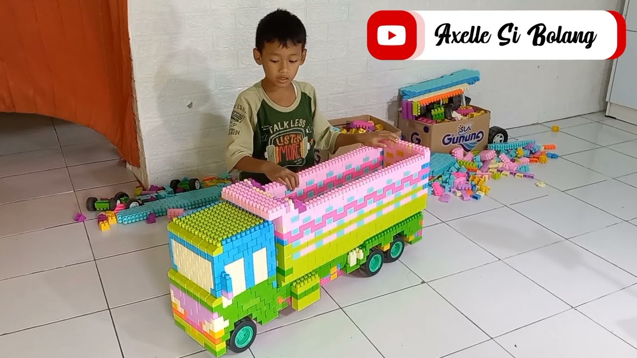 CARA MEMBUAT TRUK OLENG PANJANG DARI LEGO BALOK || How To Make Truck From Lego Blocks ||