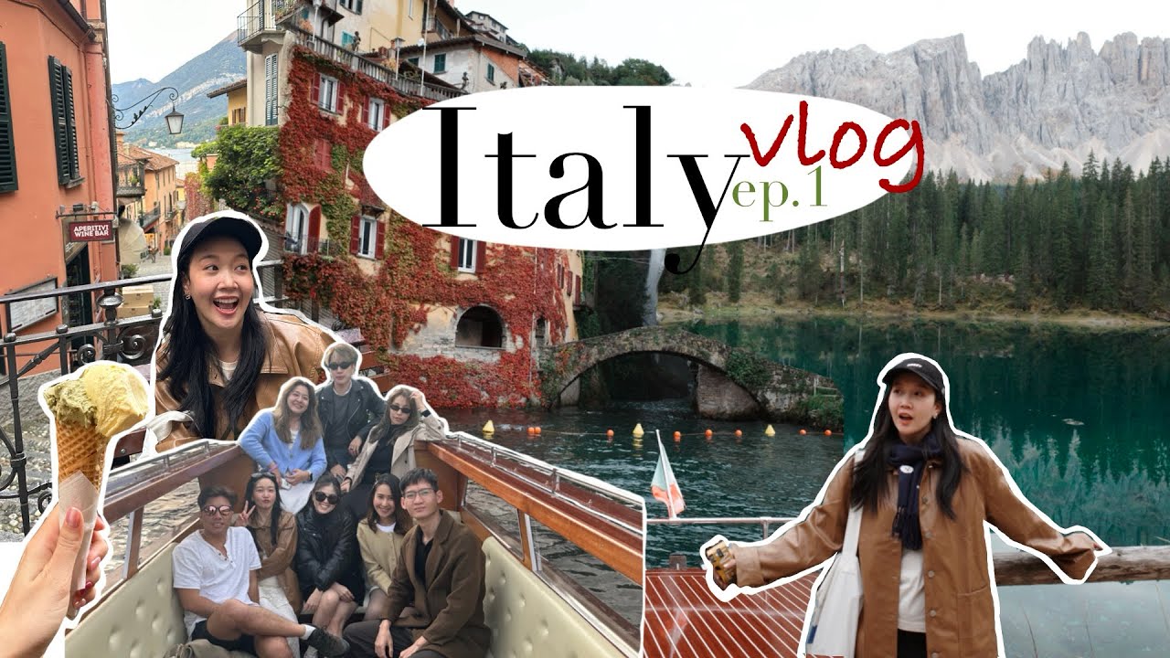 Vlog | Italy 2024 ล่องเรือ lake como 🚤 , ขับรถไป dolomites, lago di carezza 🏞️ ep.1