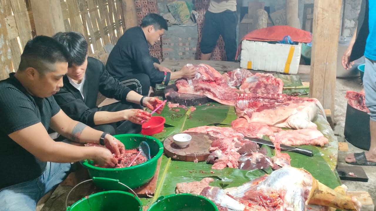 Đai tiệc cỗ cưới ở vùng cao làm toàn món ngon. Tài Hà Giang