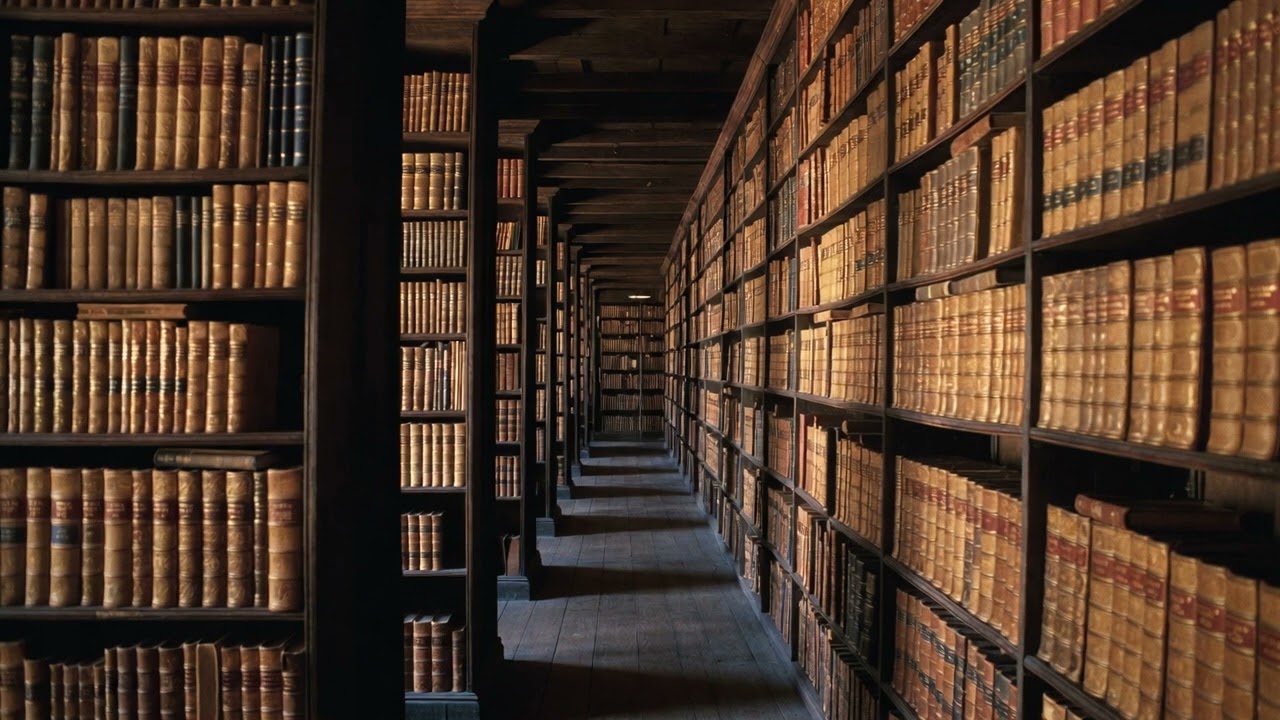 Old Library Ambience • Book Pages Turning & Quiet Study Sounds for Focus & Relaxation