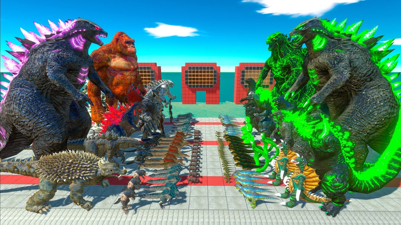 Dark Monster War - Team Dark GODZILLA 2014 x KONG The New Empire VS Team Green GODZILLA RADIATION