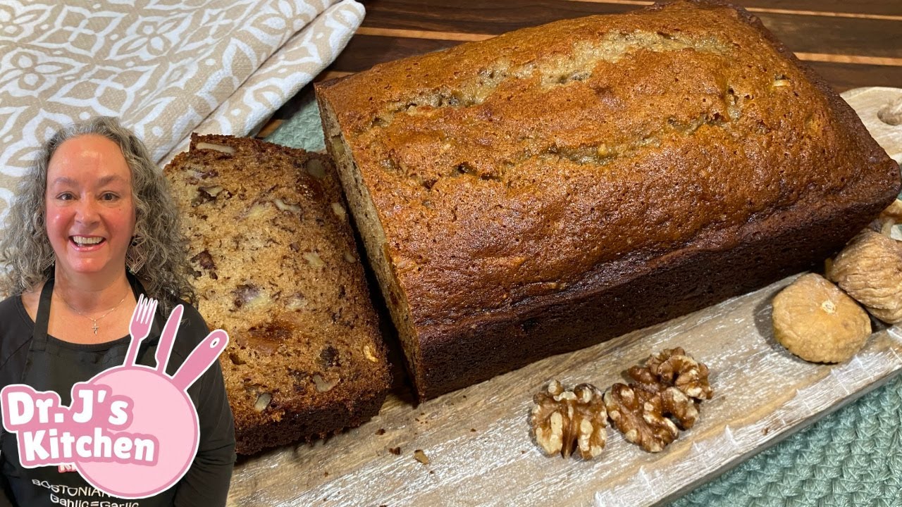 Влажный банановый хлеб с инжиром и грецкими орехами | Простой рецепт домашнего приготовления