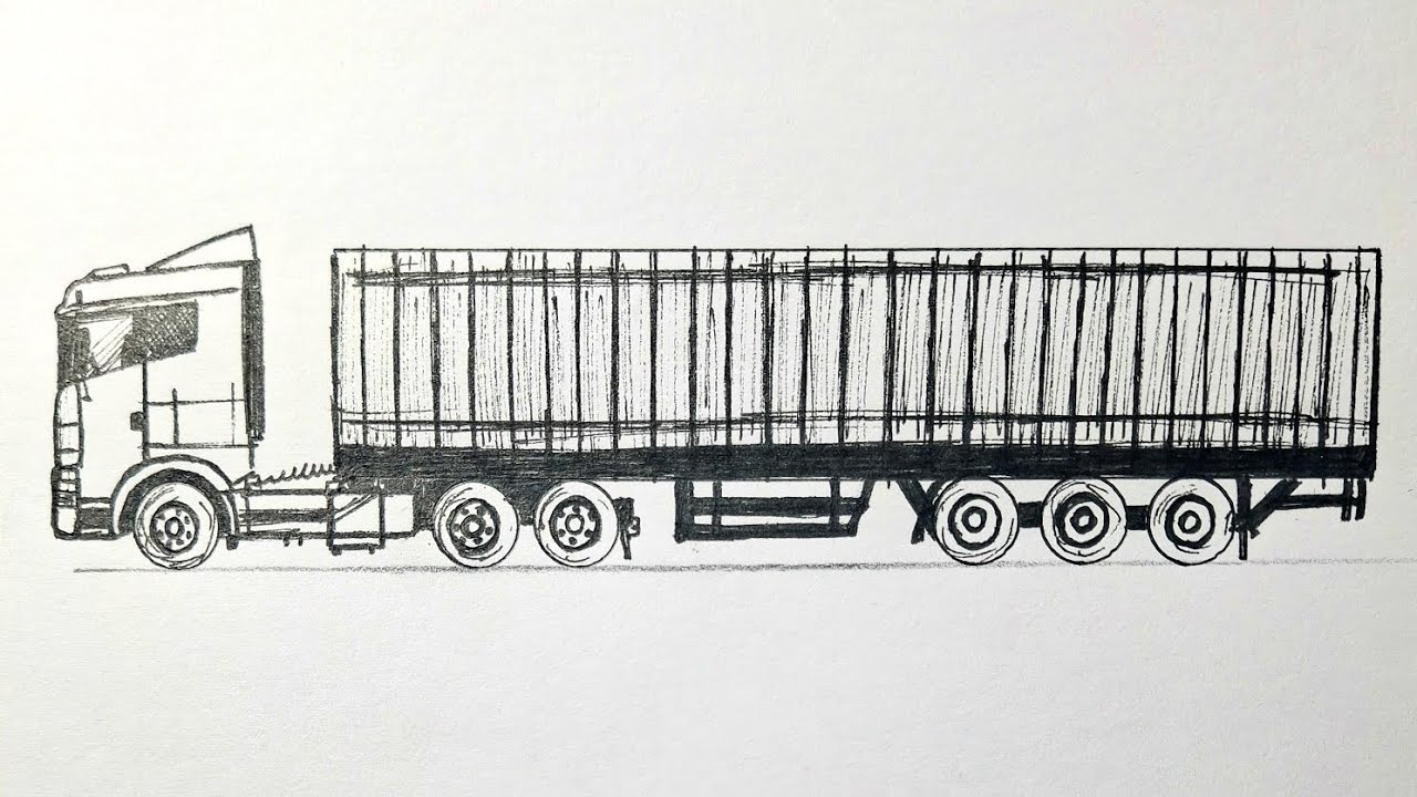 How to draw a truck easily 