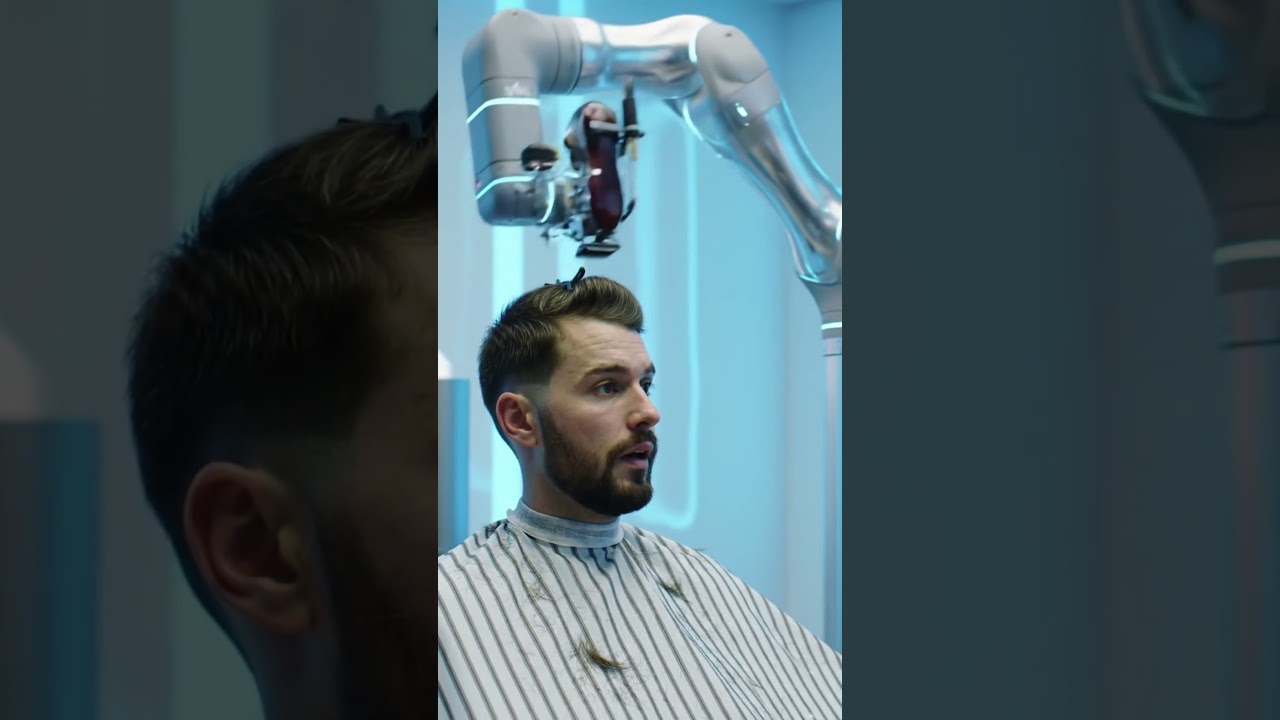Robot Barber Made Me a Movie Star in 8 Seconds! 🤯🤖 #shorts