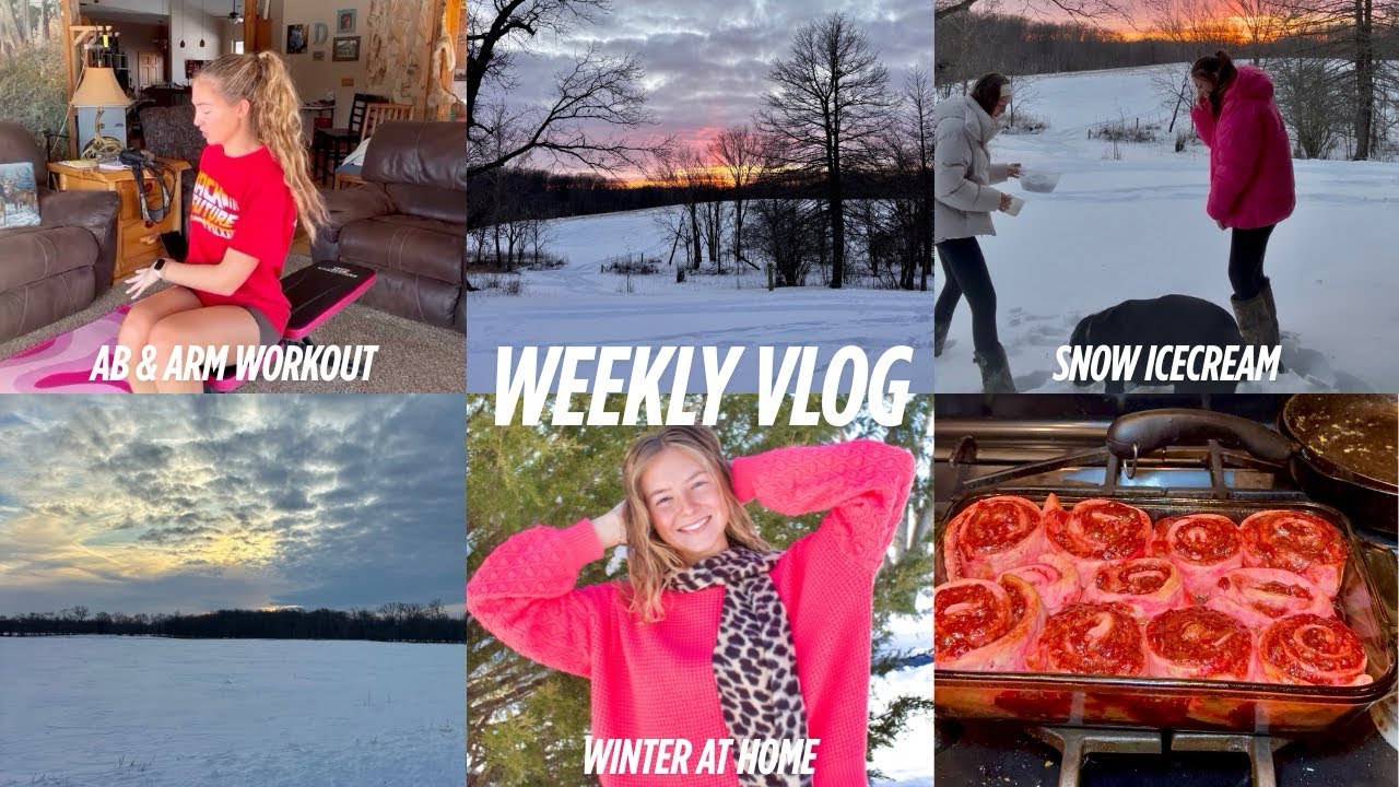 VLOG: Winter, ab & arm workout, & snow ice cream
