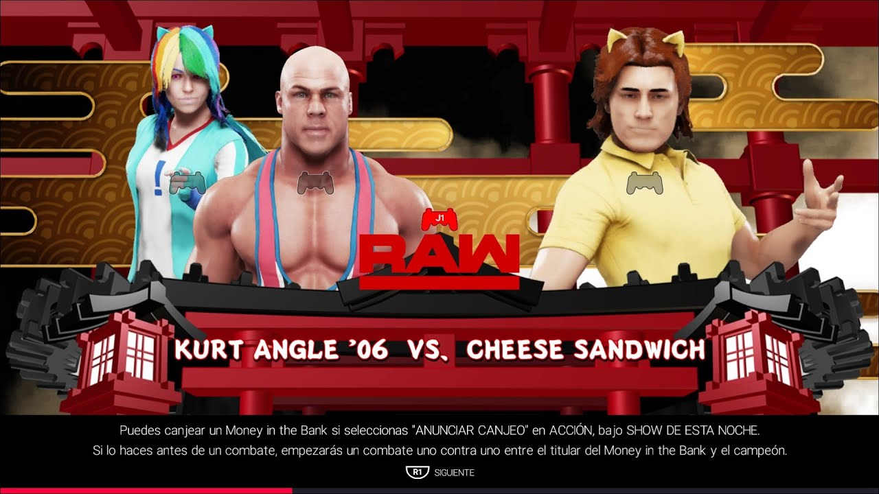 WWE 2k19 Soarin(Kurt Angle) c/Rainbow Dash vs Cheese Sandwich