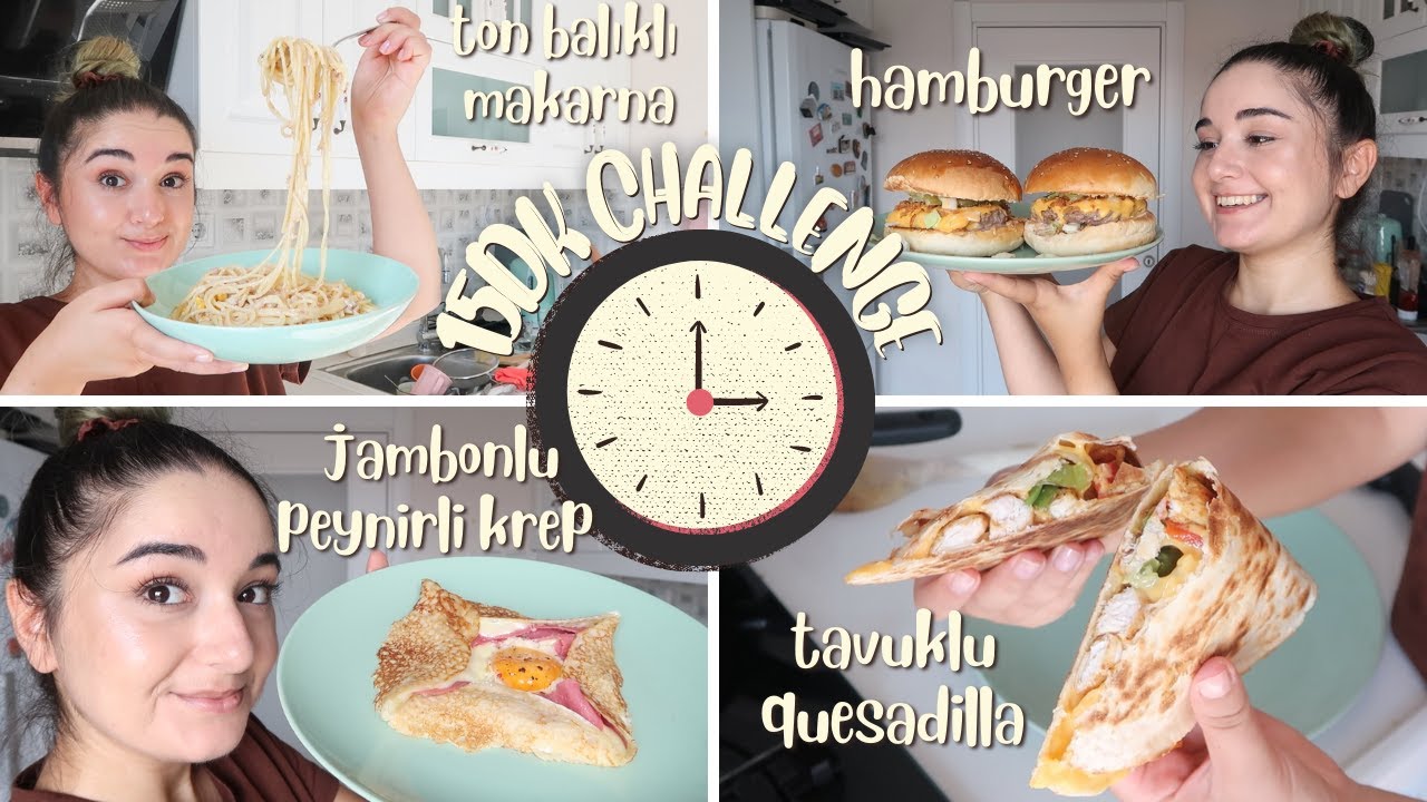 15 DAKİKADA YAPABİLECEĞİNİZ 4 TARİF | PEKİ BEN YAPABİLDİM Mİ? 😂 | *CHALLENGE* 🕒❗😱