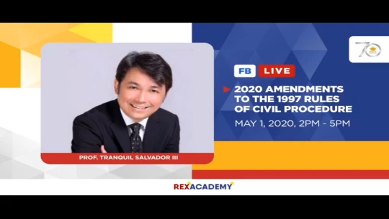 2020 Amendments to the 1997 Rules of Civil Procedure | Atty. Tranquil Gervacio S. Salvador III