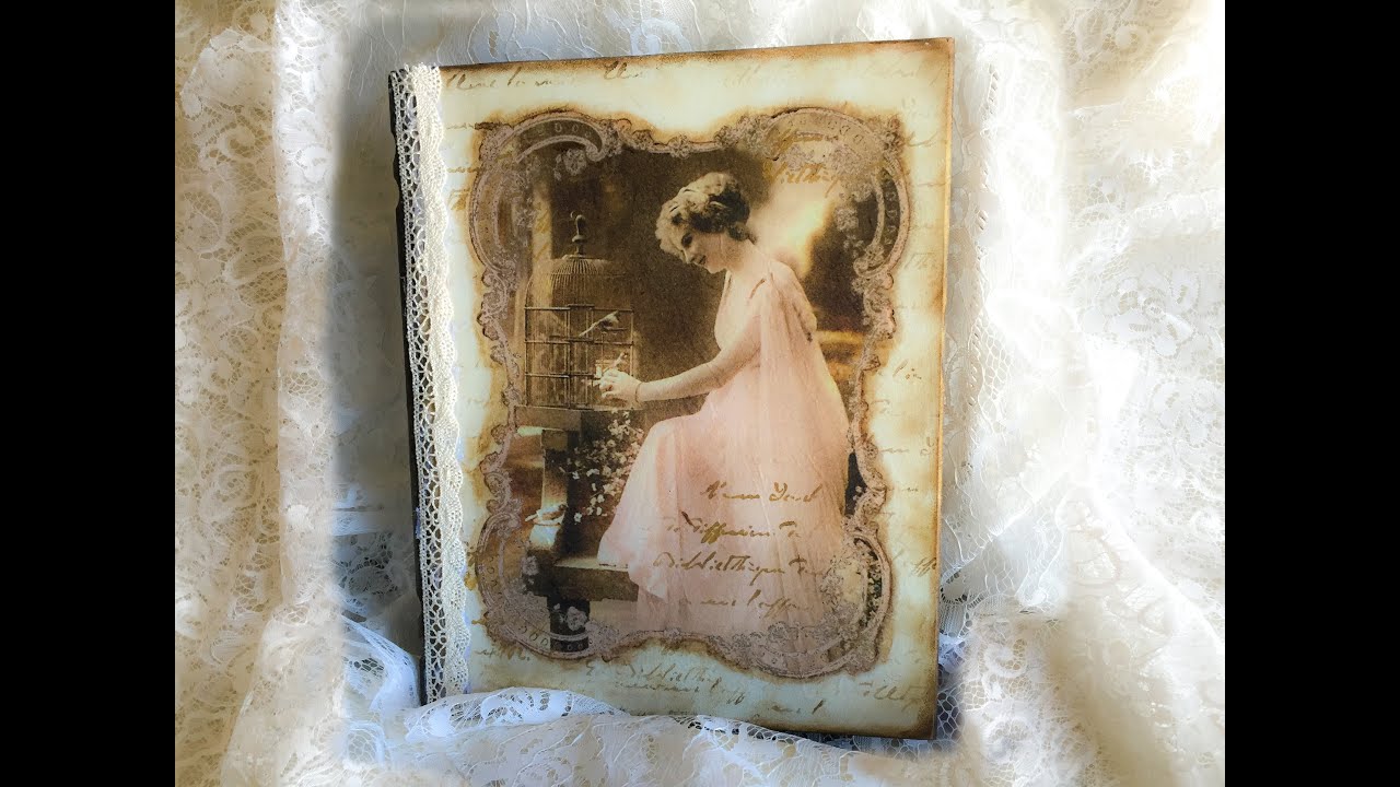 Decoupage Vintage Book Box MDF - Ντεκουπαζ Βιβλίο - Κουτί απο MDF - Diy Craft by Debi