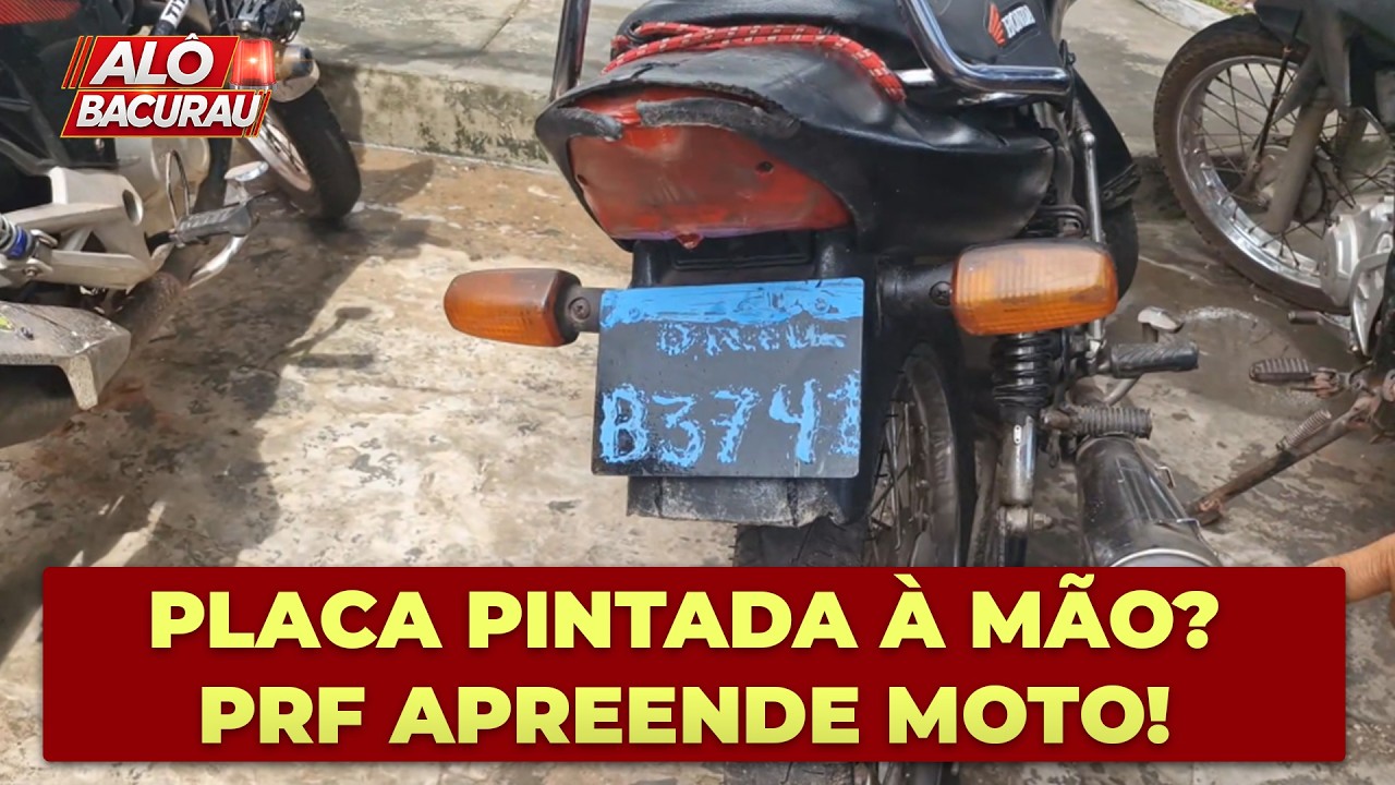 MOTO É APREENDIDA PELA PRF COM PLACA PINTADA A MÃO EM ROSÁRIO