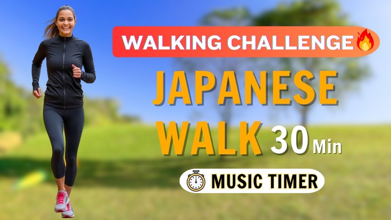 30-Min Japanese Walking Workout | Melt Fat Fast  ❄️ Low-Impact Cardio +  Music Timer 🎸⏱️