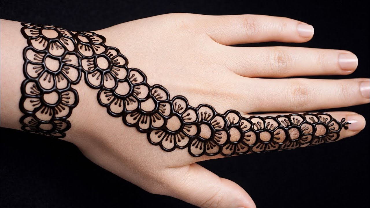 Very very easy simple flower mehndi design//very simple back hand mehndi design//arabic mehndi 