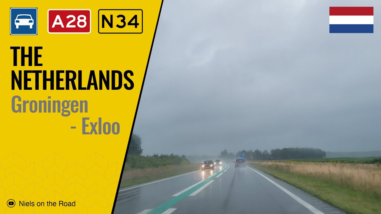 Вождение по Нидерландам: трассы A28 E232 и N34 Hunebed Highway от Гронингена до Экслоо
