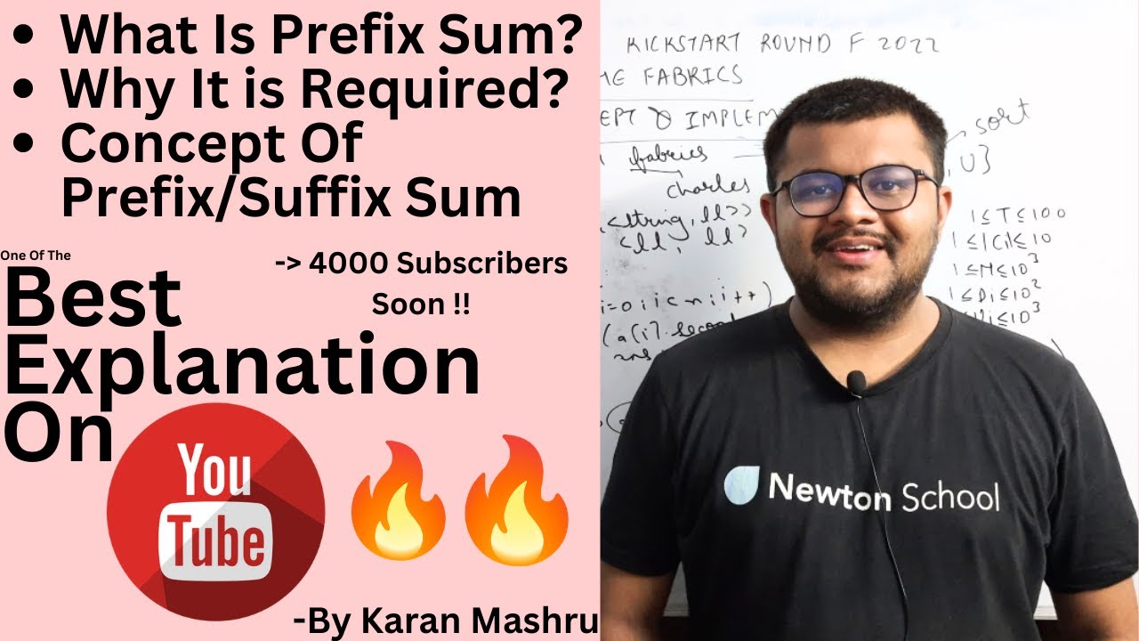 What is Prefix Sum ? Why It is Required ? Concept Of Prefix/Suffix Sum |Hindi | Newton School