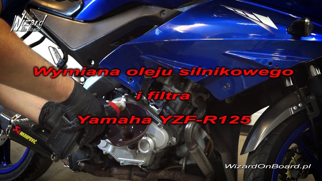 Wymiana oleju silnikowego i filtra Yamaha YZF-R125 - Wizard OnBoard - Wizard Garage