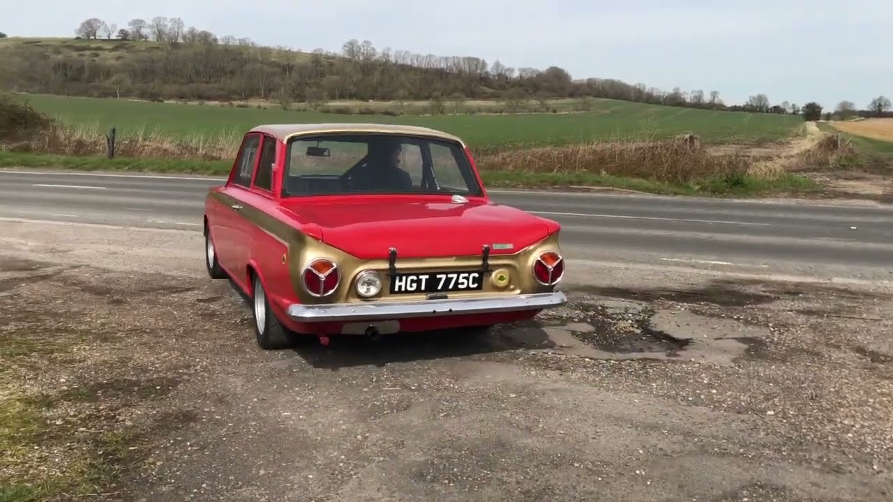 Ford Cortina Lotus Engine Ex Rally - Start Up and Driving Video
