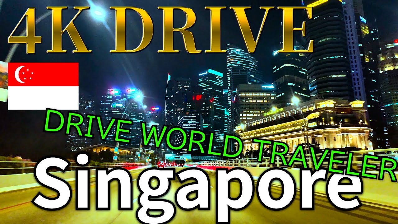 Singapore Night Drive  4K City Lights and Skyline View