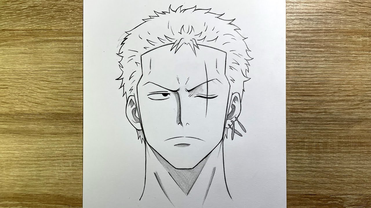 Comment dessiner Zoro One Piece étape par étape | Tutoriel dessin au crayon