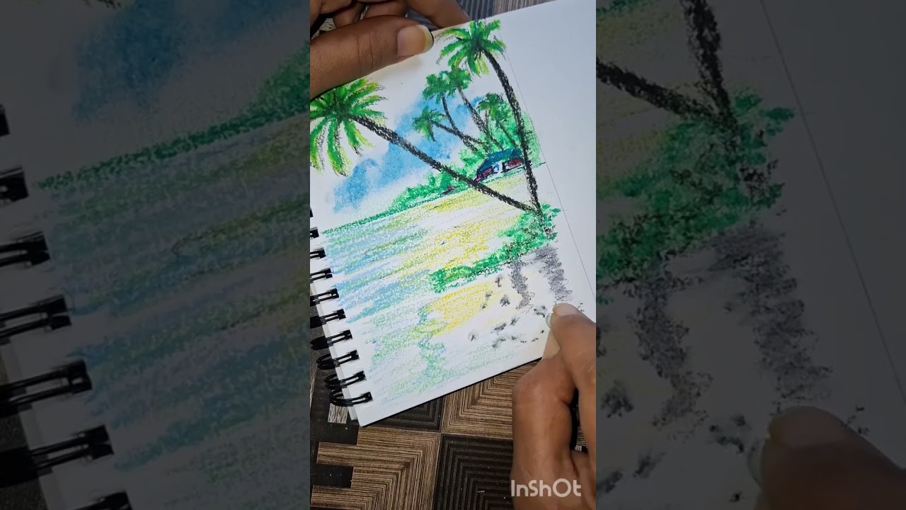 Oil Pastels Artwork || Seascape Senery || Easy Drawing 