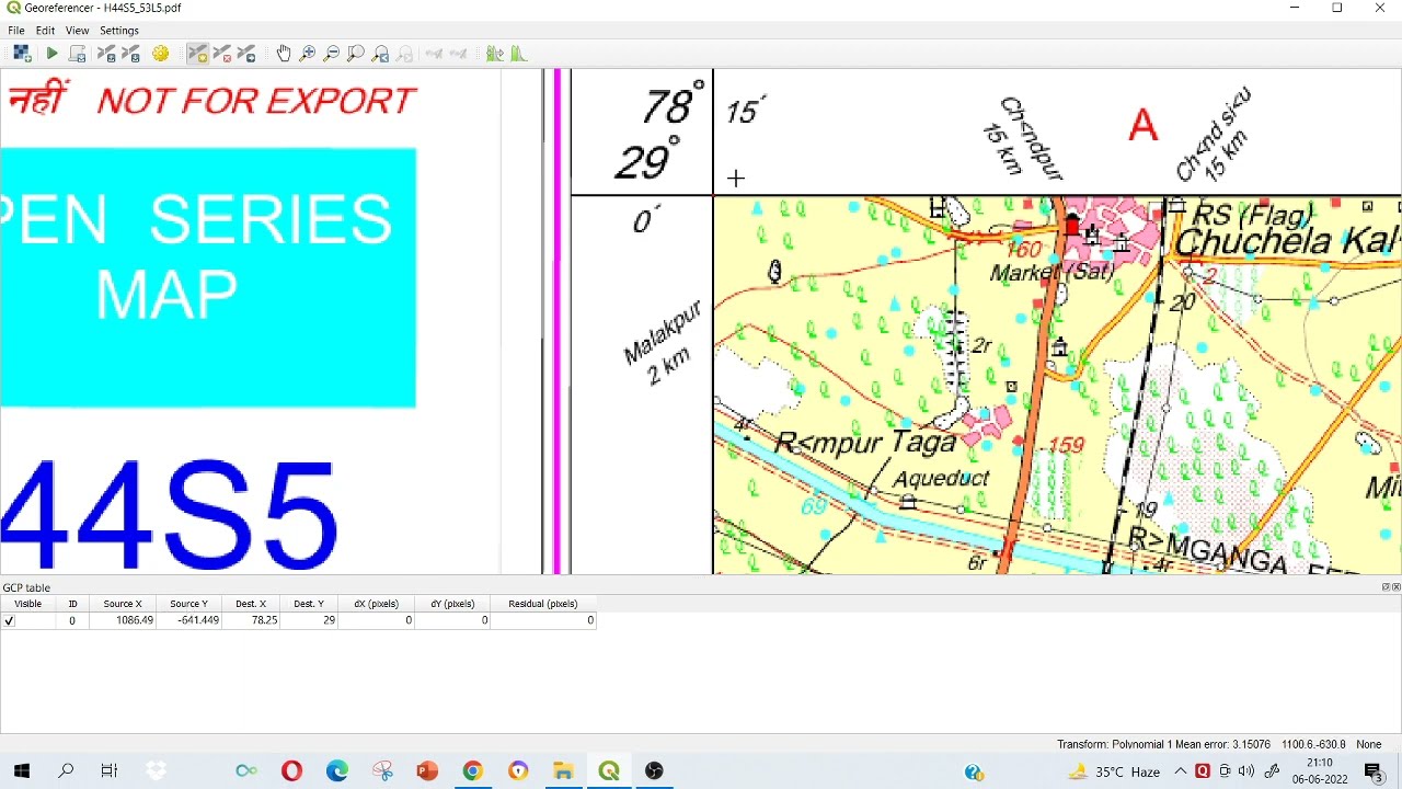How to Georeference a toposheet in QGIS
