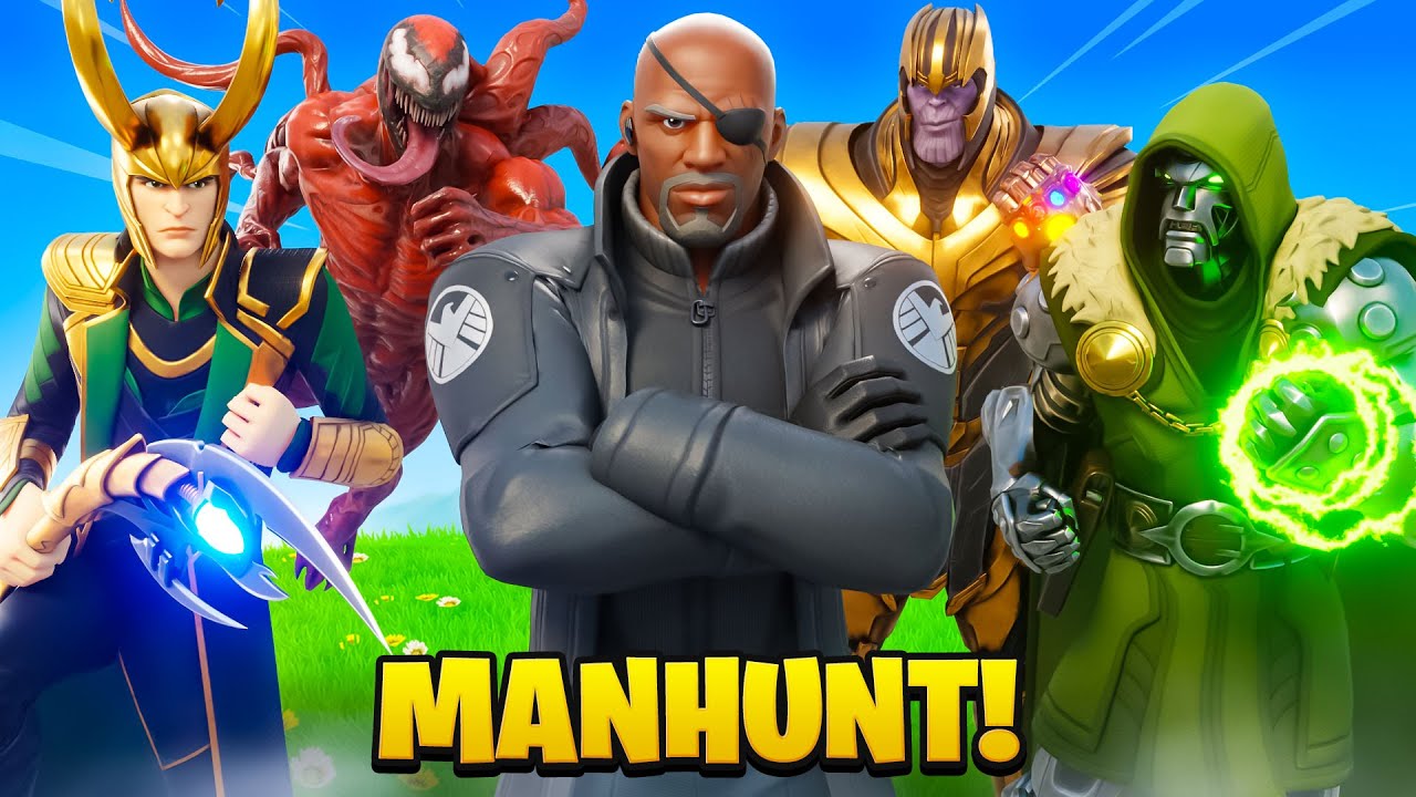 NICK FURY vs VILLAINS (Fortnite Manhunt)