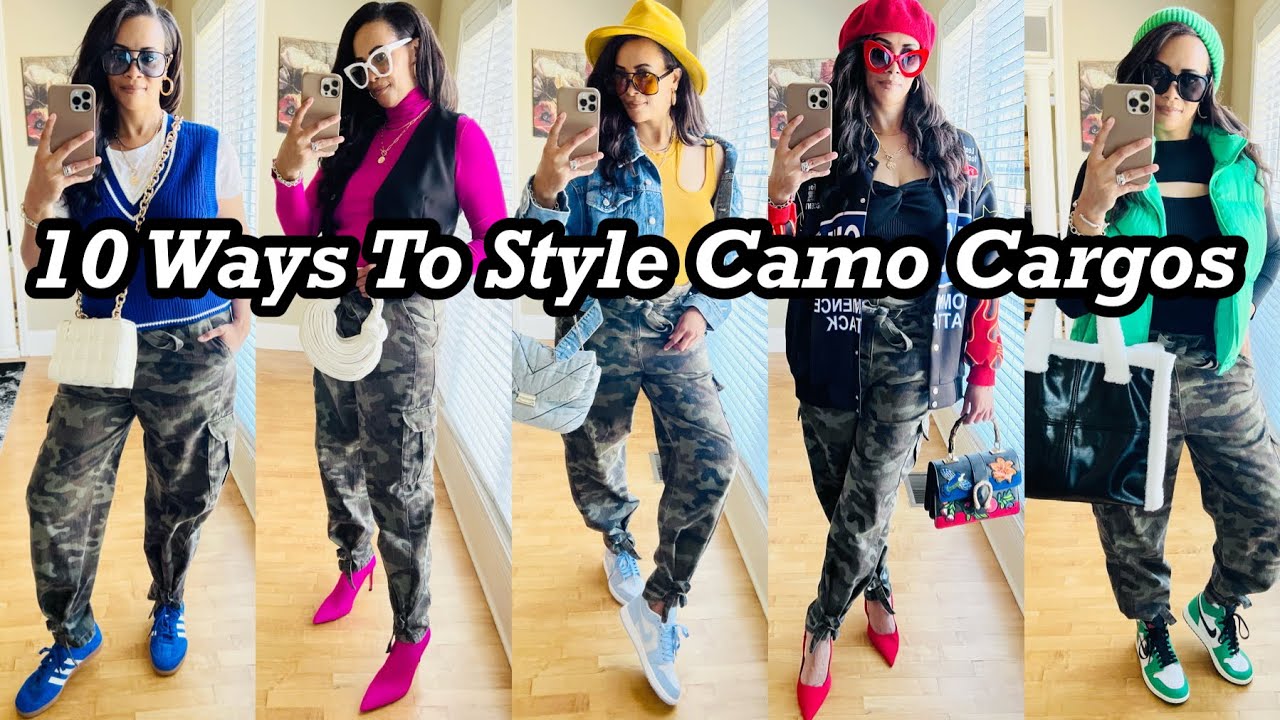 HOW TO STYLE CAMO CARGO PANTS FOR FALL/WINTER | 10 Ways to style camo CARGO pants | by Crystal Momon