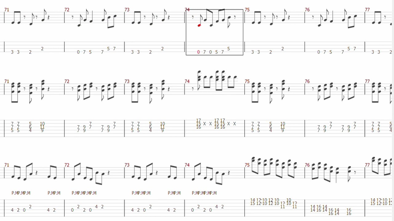 【耳コピTAB譜】the band apart - coral reef GUITAR and BASS TAB