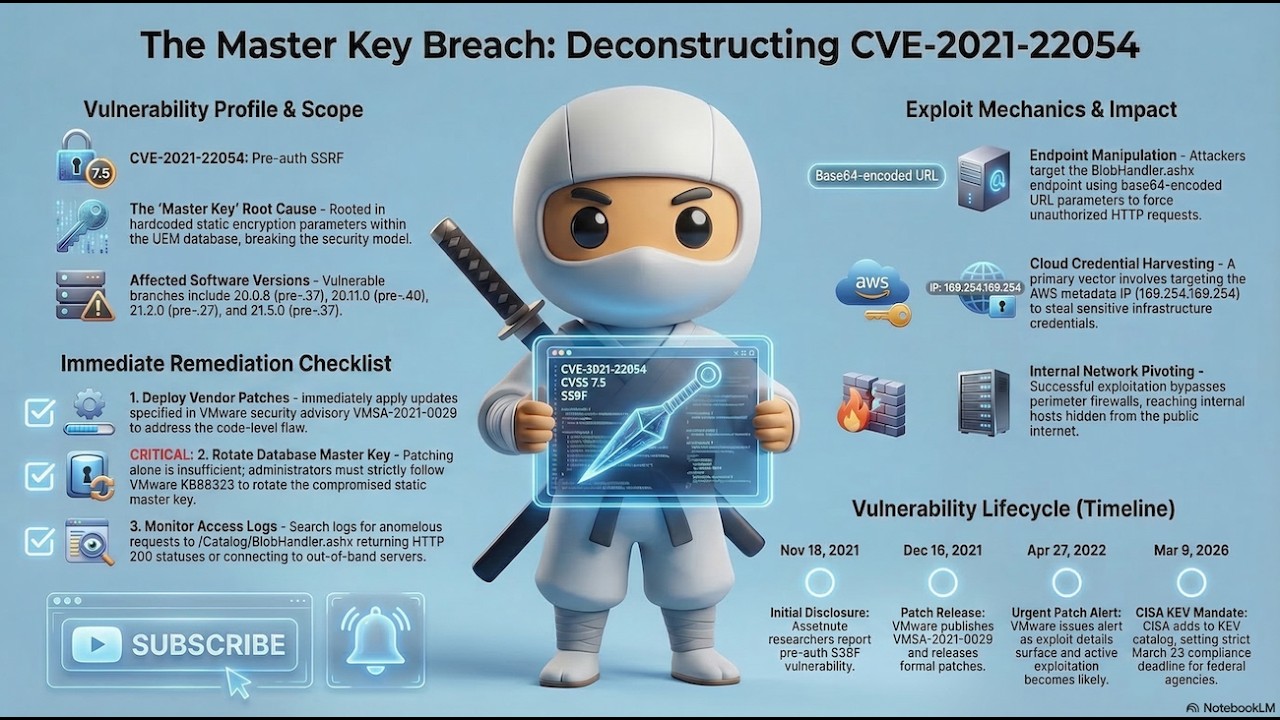 The Hardcoded Master Key Flaw: Weaponizing VMware's SSRF (CVE-2021-22054) #cybersecurity